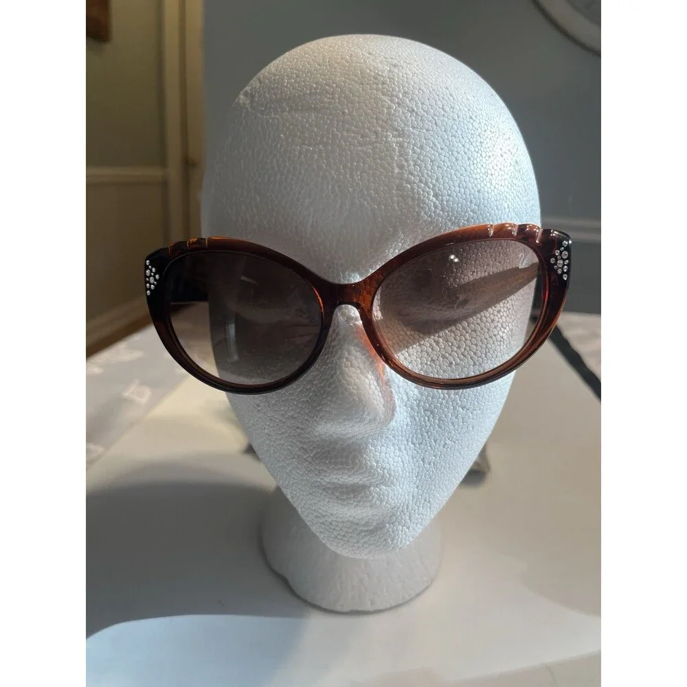 SWAROVSKI Daisy Crystals Brown Frame Sunglasses SW55 45F 58-15 135